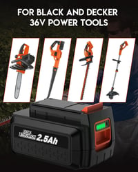 Powtree 36V 2500mAh akkumulátor Black and Decker szerszámokhoz LBXR36 4