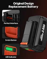 Powtree 36V 2500mAh akkumulátor Black and Decker szerszámokhoz LBXR36 3