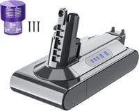 Powtree 6.0Ah Pótakkumulátor Dyson V10 Porszívókhoz - Kompatibilis Animal, Absolute, Motörhead, Fluffy modellekkel - Szűrővel és csavarokkal 1