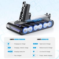 Powtree 6000mAh Pótakkumulátor Dyson V10 Porszívóhoz - Kompatibilis Animal, Absolute, Motörhead, Fluffy Modellekkel - 25.2V Li-ion + Szűrő é 7