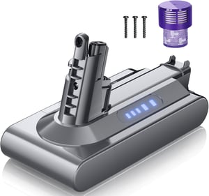 Powtree Dyson V10 / SV12 csereakkumulátor 6,0 Ah - szűrővel és csavarokkal