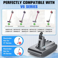 Powtree V6 csere akkumulátor Dyson V6 / DC62 / SV03 porszívóhoz 5