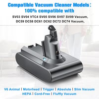 Powtree V6 csere akkumulátor Dyson V6 / DC62 / SV03 porszívóhoz 7