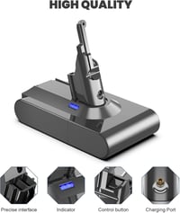 Powtree V8 csere akkumulátor Dyson V8 Absolute/Animal/Fluffy porszívóhoz, 2 szűrővel 3