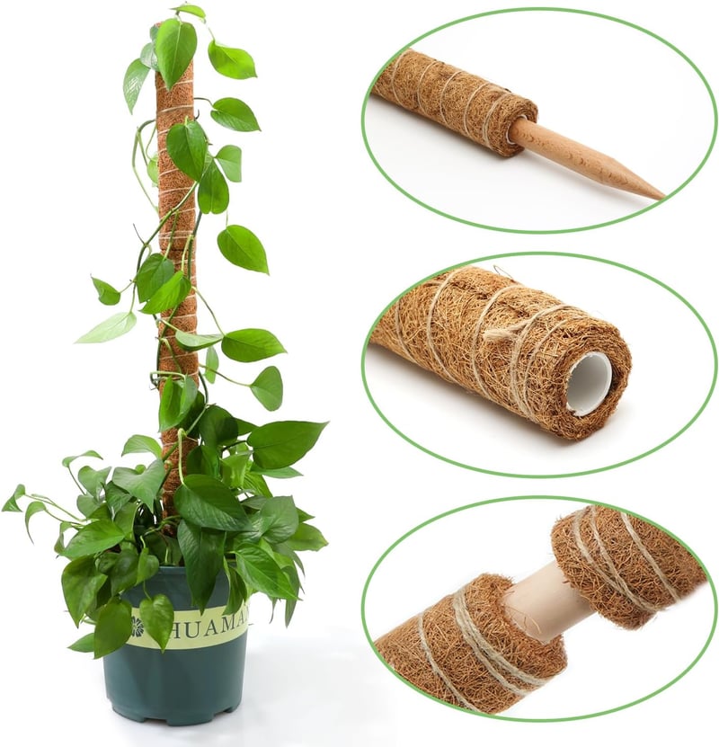 POXIAOER Moss Pole 40cm Kúszónövény Támasz 3db Monstera Kokosztüskés Rúd