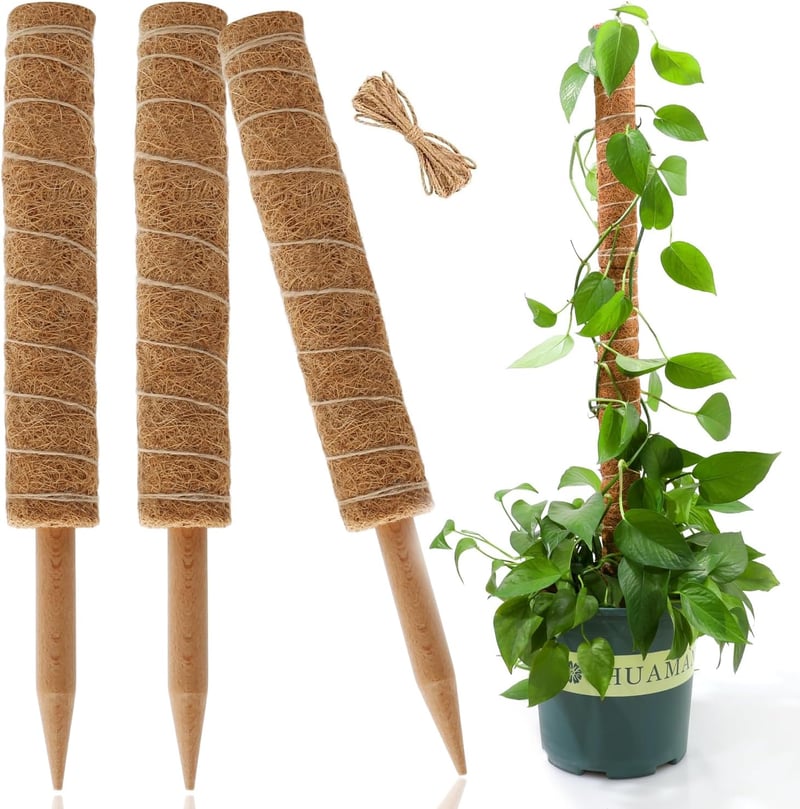 POXIAOER Moss Pole 40cm Kúszónövény Támasz 3db Monstera Kokosztüskés Rúd