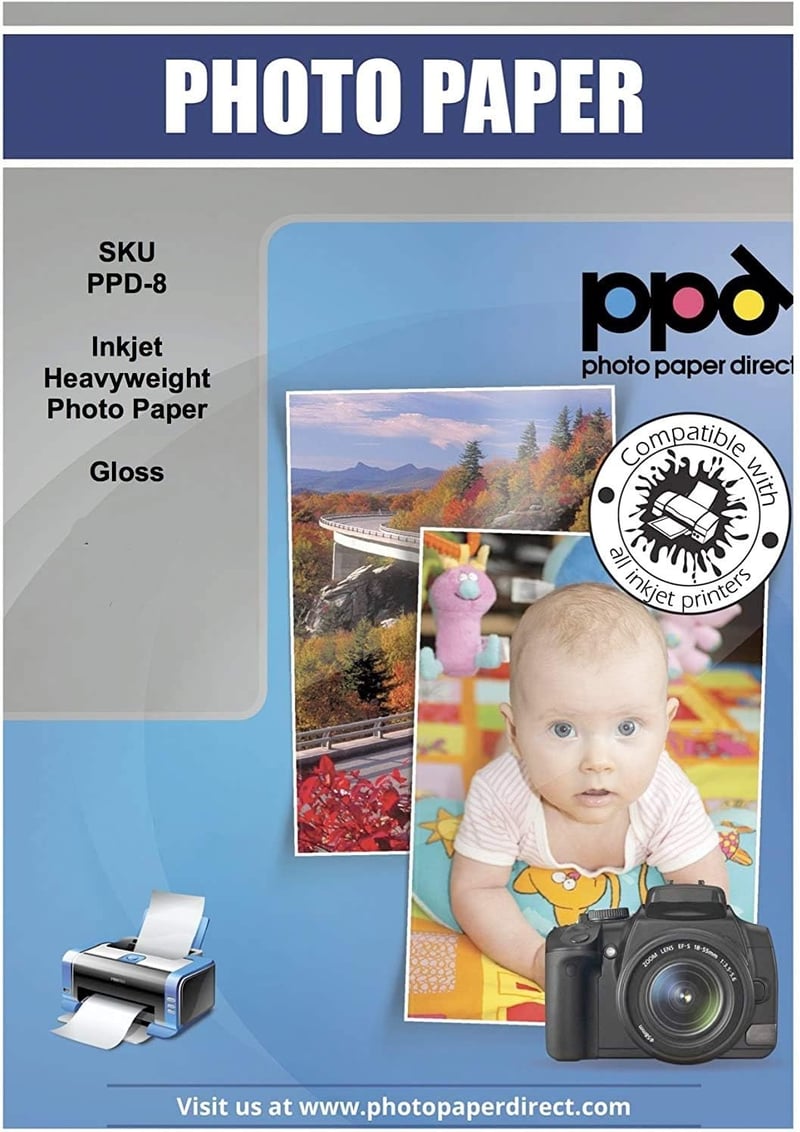 PPD A4 Prémium Fényes Fotópapír 260g/m² - 50 lapos, Vízálló, Azonnal Száradó Tintasugaras Nyomtatókhoz
