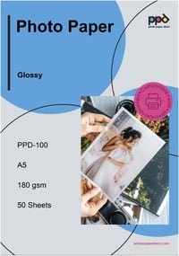 PPD A5 Prémium Fotópapír - 50 db Magasfényű Inkjet Papír 180g - Vízálló és Azonnal Száradó Fotónyomtatáshoz 1