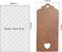PPpanda Kraft Ajándékcímke Szett 100db Szívvel és Jutakötéllel 30m 2