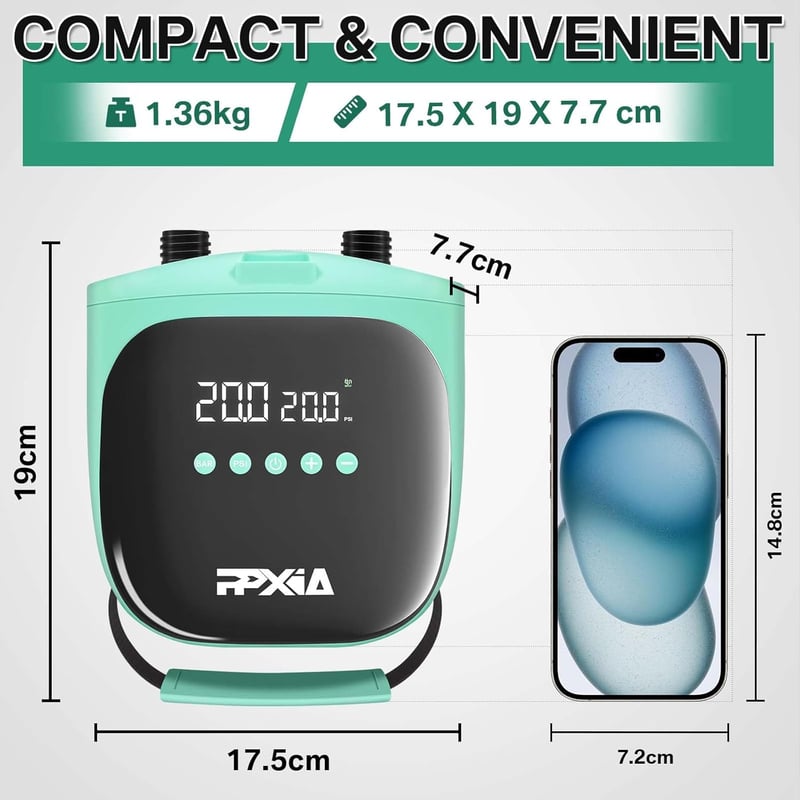 PPXIA 20PSI elektromos SUP pumpa 12V kettős fázisú felfújás-leeresztés