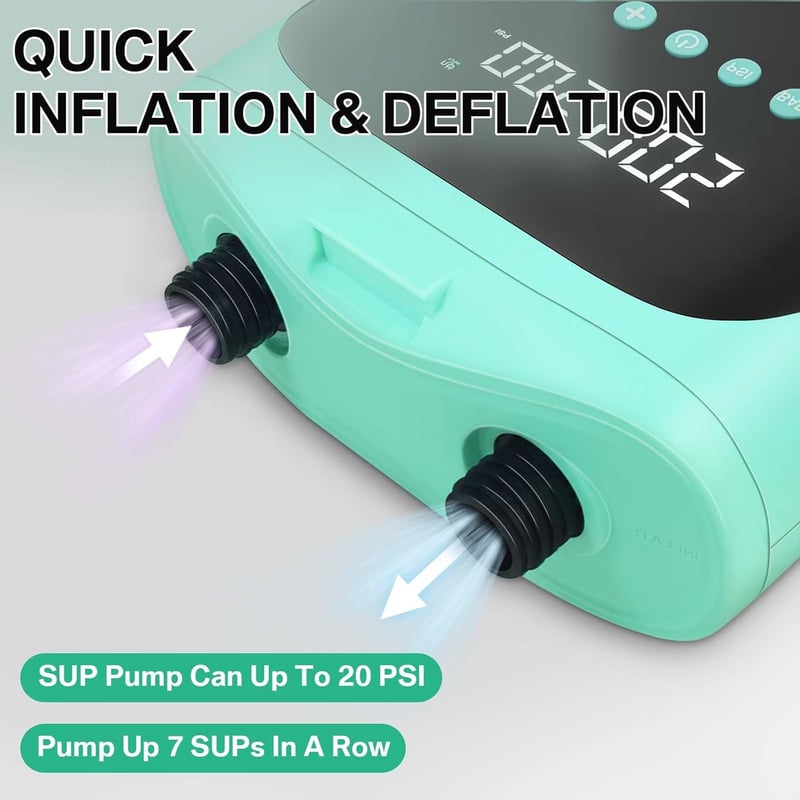 PPXIA 20PSI elektromos SUP pumpa 12V kettős fázisú felfújás-leeresztés