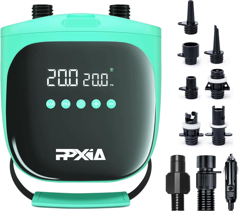 PPXIA 20PSI elektromos SUP pumpa 12V kettős fázisú felfújás-leeresztés