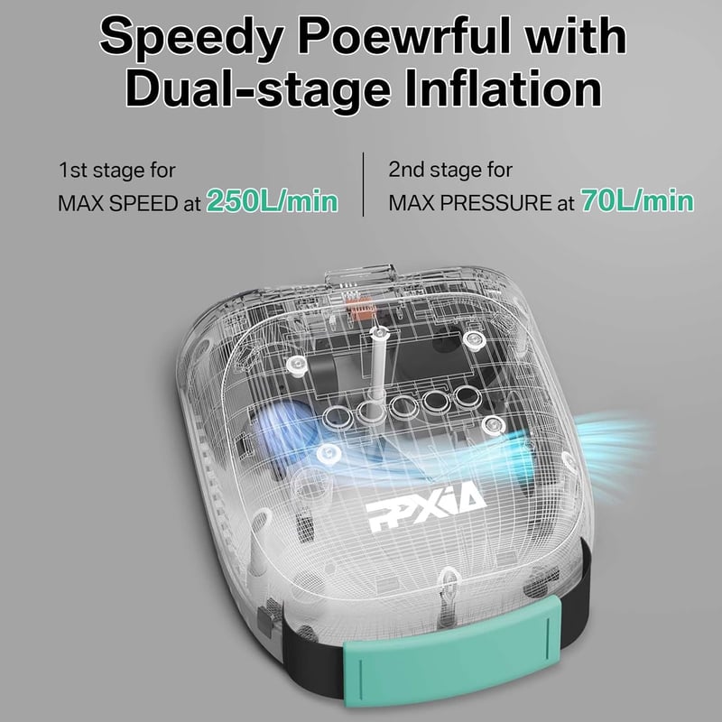PPXIA 20PSI elektromos SUP pumpa 12V kettős fázisú felfújás-leeresztés