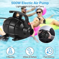 PPXIA Elektromos Pumpa 4 Fúvókával - Légmatrac, Felfújható Medence, SUP Deszka, Csónak, Úszógumi Felfújásához - Fekete 5