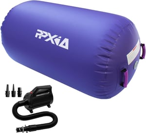 PPXIA gimnastički valjak na napuhavanje s pumpom - 100x60 cm - plavi
