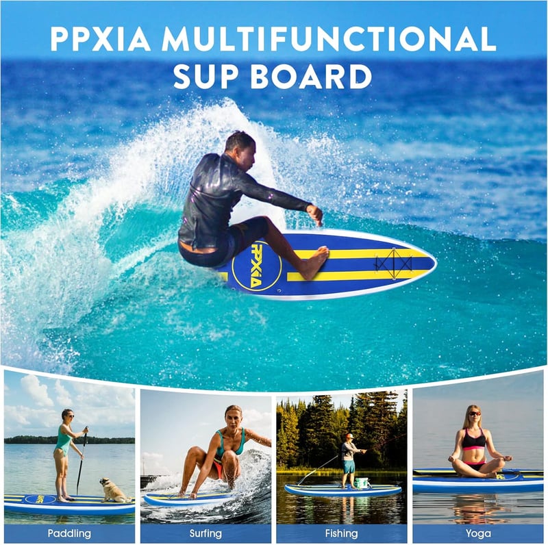 PPXIA Felfújható SUP Deszka 320cm 200kg Terhelhetőség Komplett Kiegészítésekkel