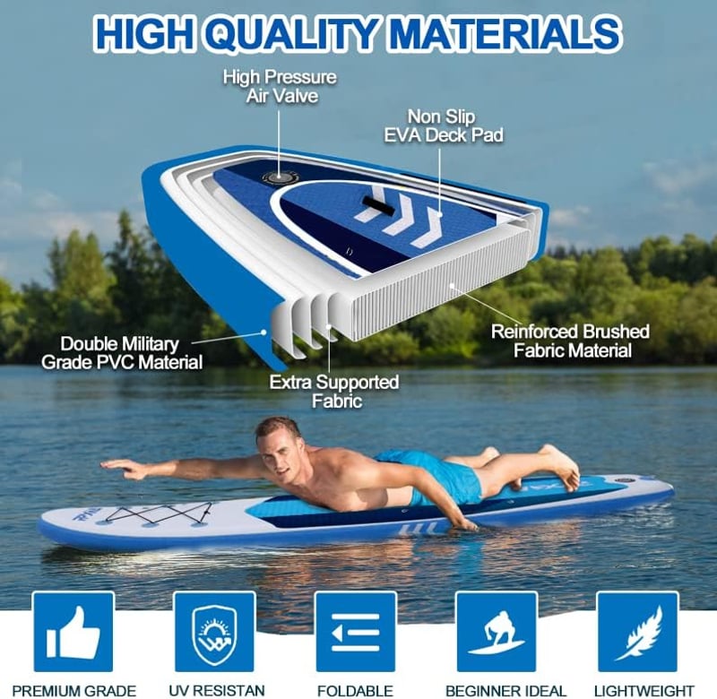PPXIA Felfújható SUP Deszka 320cm Stabil Paddleboard Teljes Felszereléssel - Blue 320 cm