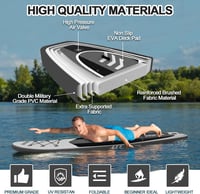 Placă SUP gonflabilă PPXIA cu echipament complet, 320x82x15 cm - negru 2