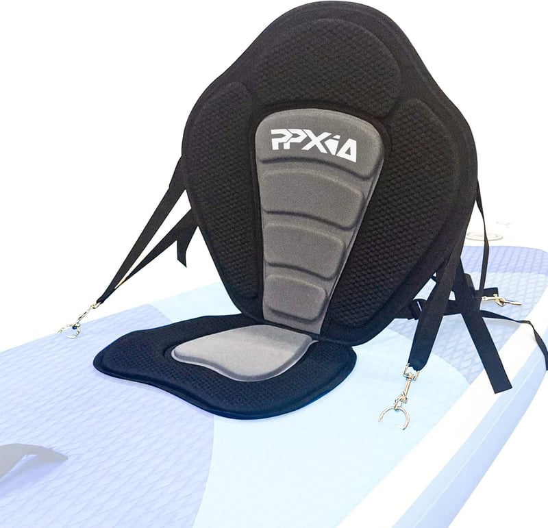 PPXIA Kajak és SUP Ülés Párnázott Hátatlával, Univerzális Állítható Evezős Deszka Ülés 32x38cm