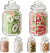 Praknu 6 darabos üveg tárolóedény szett 1000ml légmentes zárással 1