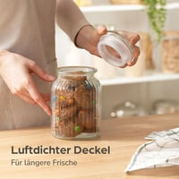 Praknu 6 darabos üveg tárolóedény szett 1000ml légmentes zárással 3