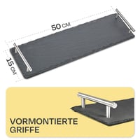 Prírodná paleta z mangového dreva s rukoväťou 50x15 cm, veľký protišmykový servírovací podnos, dlhý XXL 3