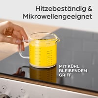 Praknu Üveg Mérőpohár Szett 50ml 125ml 250ml Mikrózható Hőálló 3
