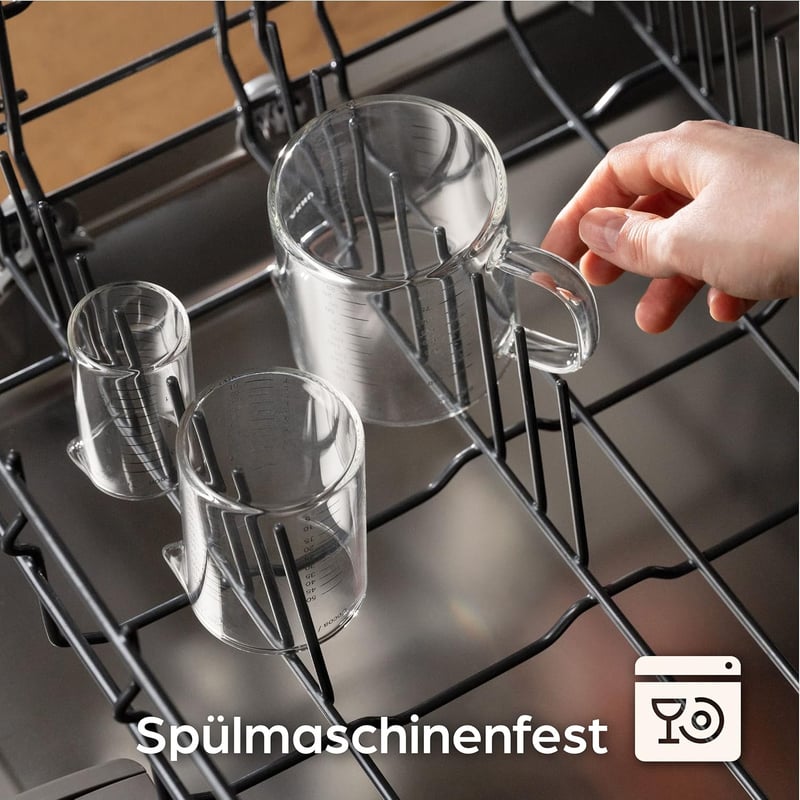Praknu Üveg Mérőpohár Szett 50ml 125ml 250ml Mikrózható Hőálló