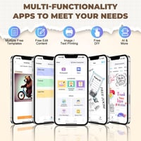 PRAOAHEI hordozható fotónyomtató Bluetooth, termikus nyomtató iOS Android kék 5