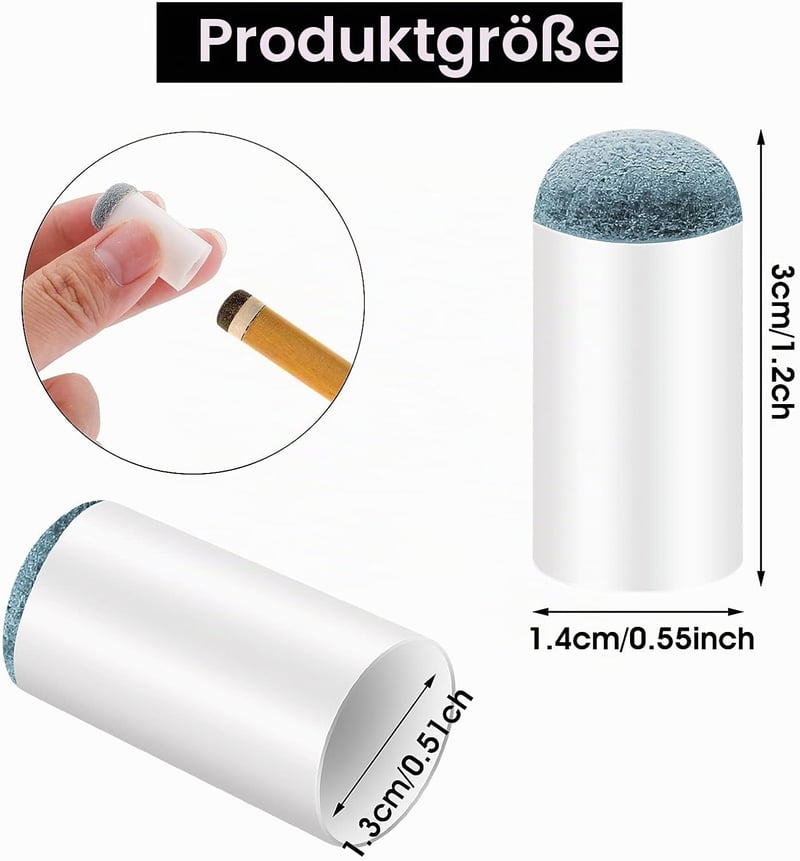 Prasacco 24 db biliárd kö hegy 13 mm fehér csere tip készlet
