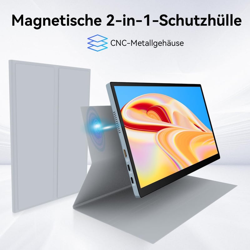 Prechen 10,5" OLED Érintőképernyős Hordozható Monitor 2,5K Felbontással, Beépített Hangszóróval, USBC/HDMI Csatlakozással Laptophoz, Telefon
