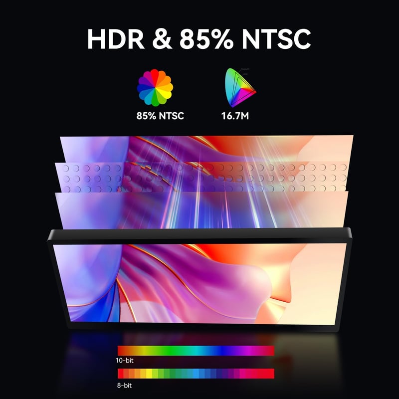 Prechen 12.3" hordozható érintőképernyős monitor 1920x720 IPS, összecsukható állvánnyal és hangszóróval