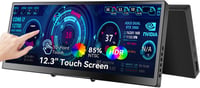 Prechen 12.3" hordozható érintőképernyős monitor 1920x720 IPS, összecsukható állvánnyal és hangszóróval 1