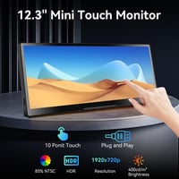 Prechen 12.3" hordozható érintőképernyős monitor 1920x720 IPS, összecsukható állvánnyal és hangszóróval 9