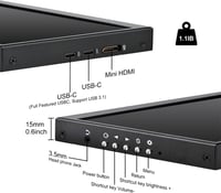 Prechen 12,3" IPS Másodlagos Monitor - Fém Hordozható Kijelző 1920x720 Felbontással, HDMI/USB-C, Beépített Hangszóróval Laptophoz, PC-hez

A 4