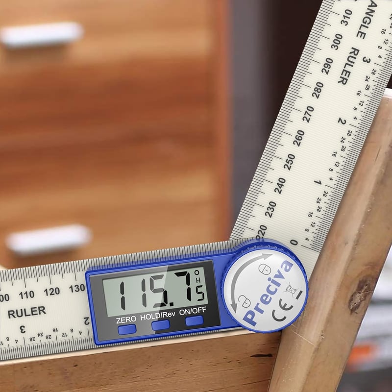 Preciva Digitális Szögmérő 400mm Forgatható Szögmérő Vonalzó Fa- és Kéziműves Munkához