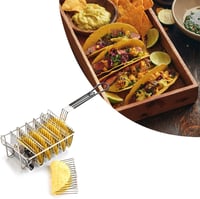 predolo Taco Kosár Profi Rozsdamentes Sütőkosár 6 Rekeszes Taco Shell Fritőz 7