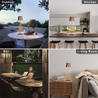 PreeOtti Wireless LED Asztali Lámpa 2db, Dimmer, USB-C, Barna 5