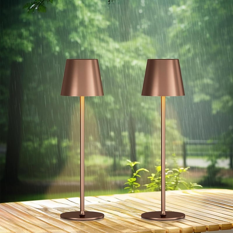PreeOtti Wireless LED Asztali Lámpa 2db, Dimmer, USB-C, Barna