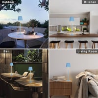 PreeOtti Wireless LED Asztali Lámpa 2db Kék Dimmer USB-C Töltés 4