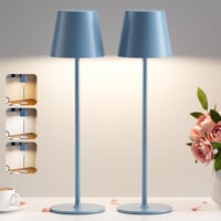 PreeOtti Wireless LED Asztali Lámpa 2db Kék Dimmer USB-C Töltés 1