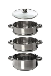 Premier Housewares Lonac za kuhanje na pari sa staklenim poklopcem - nehrđajući čelik - 22 cm - srebrni 2