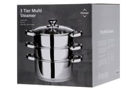 Premier Housewares Lonac za kuhanje na pari sa staklenim poklopcem - nehrđajući čelik - 22 cm - srebrni 6