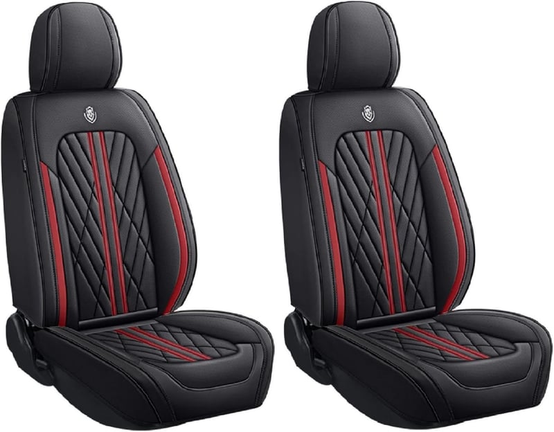 Premium Faux Leather Teljes Autóülés Huzat Dodge Charger 2002-2023 Modellekhez - Csúszásmentes Bőrhatású Ülésvédő Szett 5 Üléshez, Piros Sze
