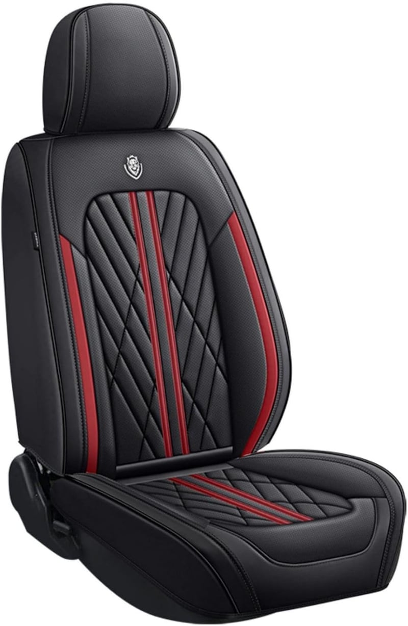 Premium Faux Leather Teljes Autóülés Huzat Dodge Charger 2002-2023 Modellekhez - Csúszásmentes Bőrhatású Ülésvédő Szett 5 Üléshez, Piros Sze