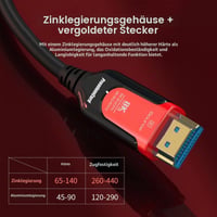 Cablu HDMI 2.1 optic activ PremiumCord 8K, fibră optică, 48 Gbps, 10 m, 8K@60Hz, 4K@240Hz, eARC, HDR, compatibil PS5, Xbox, PC, TV, conectori placați cu aur 6