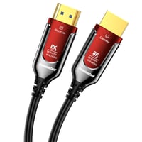 Cablu HDMI 2.1 optic activ PremiumCord 8K, fibră optică, 48 Gbps, 10 m, 8K@60Hz, 4K@240Hz, eARC, HDR, compatibil PS5, Xbox, PC, TV, conectori placați cu aur 2