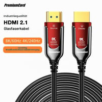 Cablu HDMI 2.1 optic activ PremiumCord 8K, fibră optică, 48 Gbps, 10 m, 8K@60Hz, 4K@240Hz, eARC, HDR, compatibil PS5, Xbox, PC, TV, conectori placați cu aur 4