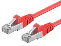 Cablu Patch PremiumCord CAT6a S/FTP PIMF, 10 Gbit/s, cu conectori RJ45, 100% cupru AWG 26/7, cablu Ethernet LAN rapid și flexibil, roșu, 1 m 1