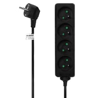 Prelungitor PremiumCord cu cablu de 3 m, 4 prize, 230V, prize cu contact de protecție la 45°, protecție pentru copii, negru 2